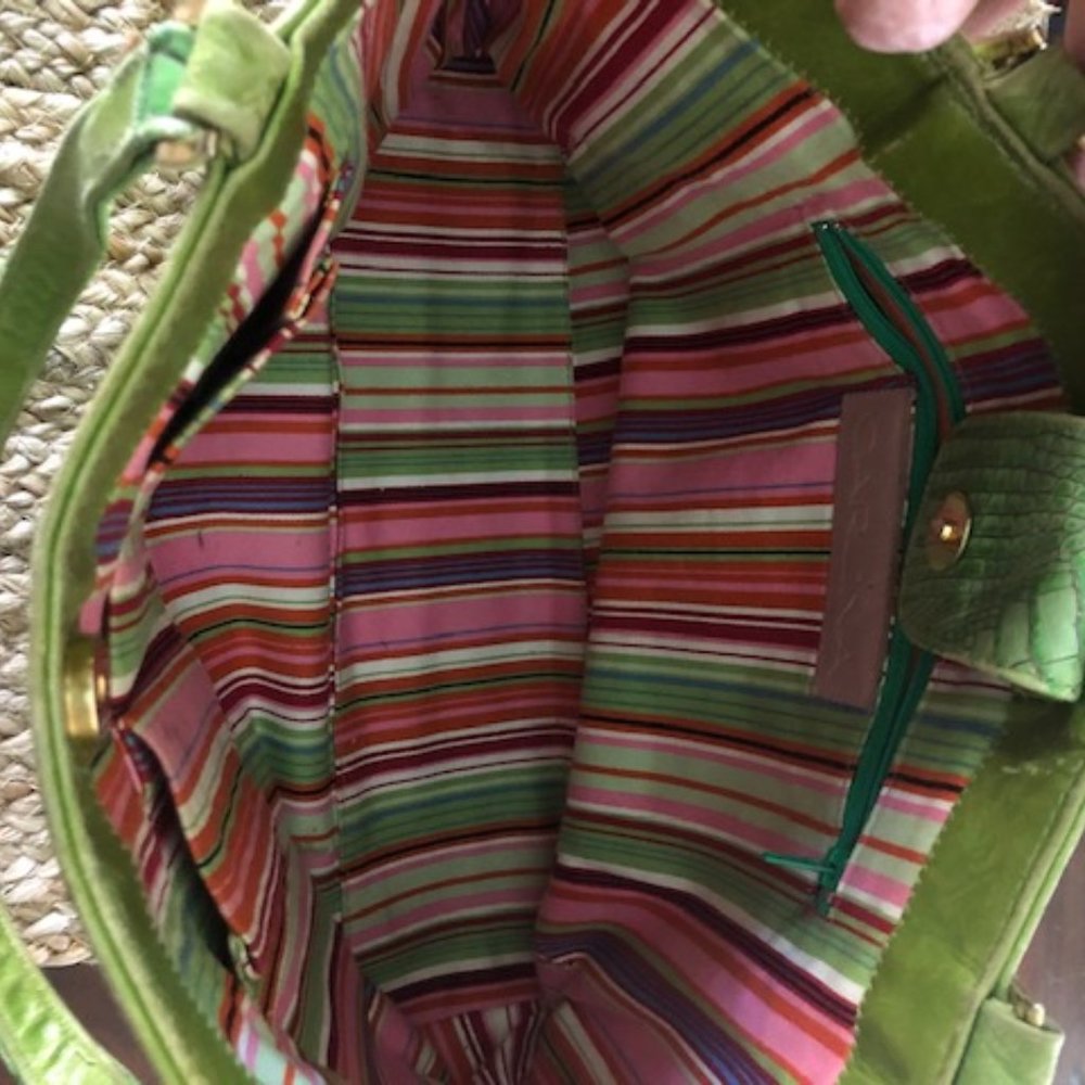 Carlina Designer Green Leather Bag - Picture 3 of 3